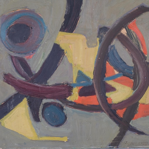 1044 - Lotte Wolf-Koch (1909 - 1977), abstract composition, oil on board, signed, 38cm x 49cm, unframed