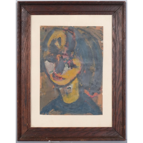 1047 - Lotte Wolf-Koch (1909 - 1977), head portrait, oil on paper, signed, 29cm x 20cm, framed