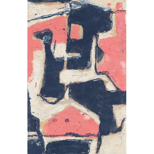 1057 - Lotte Wolf-Koch (1909 - 1977), 2 abstracts, monoprints, 16cm x 10cm, unframed