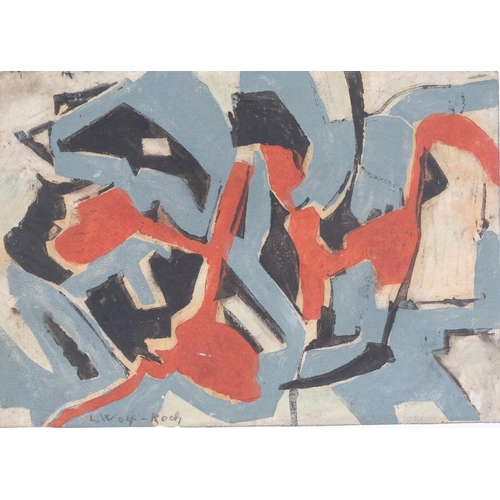 1060 - Lotte Wolf-Koch (1909 - 1977), abstract composition, watercolour, signed, 21cm x 29cm, unframed