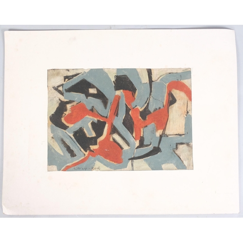 1060 - Lotte Wolf-Koch (1909 - 1977), abstract composition, watercolour, signed, 21cm x 29cm, unframed