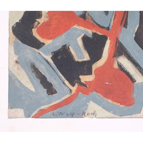 1060 - Lotte Wolf-Koch (1909 - 1977), abstract composition, watercolour, signed, 21cm x 29cm, unframed