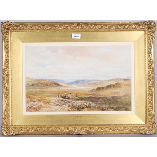 1067 - Edmund Wimperis (1835 - 1900), On The Exe, signed with monogram, 1887, 28cm x 46cm, framed