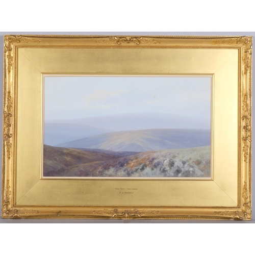 1070 - Frederick John Widgery (1861 - 1942), Yes Tor Dartmoor, gouache, 26cm x 45cm, framed