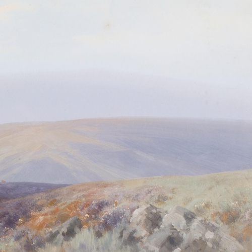 1070 - Frederick John Widgery (1861 - 1942), Yes Tor Dartmoor, gouache, 26cm x 45cm, framed