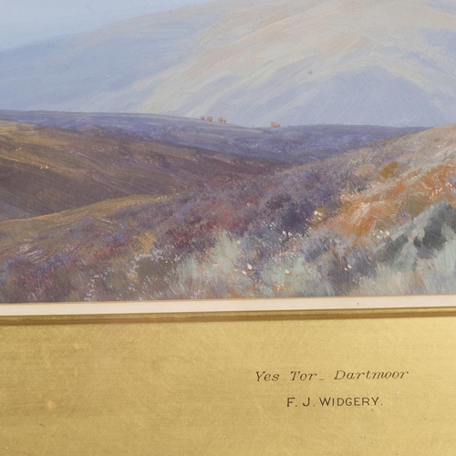 1070 - Frederick John Widgery (1861 - 1942), Yes Tor Dartmoor, gouache, 26cm x 45cm, framed