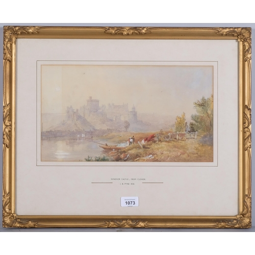 1073 - James Baker Pyne (1800 - 1870), Windsor Castle from Clewer, 1836, 20cm x 37cm, framed