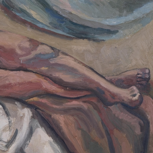 1082 - John Melville (1902 - 1986), reclining nude, 1944, oil on canvas, signed, 57cm x 75cm, framed