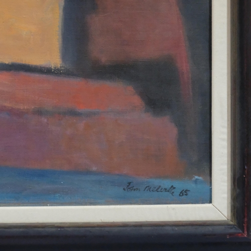 1087 - John Melville (1902 - 1986), abstract composition, oil on canvas, signed and dated 1965, 80cm x 102c... 