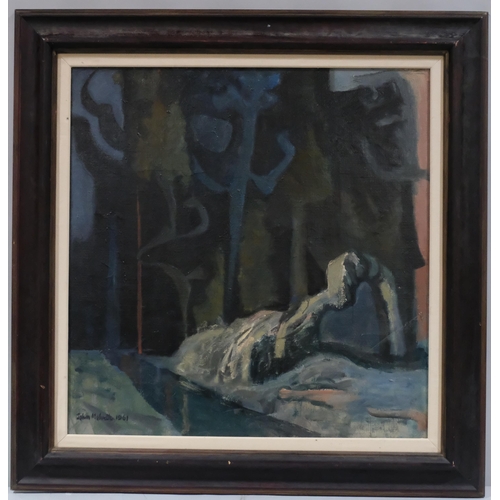 1088 - John Melville (1902 - 1986), The Lost River, oil on canvas, signed and dated 1961, 78cm x 76cm, fram... 