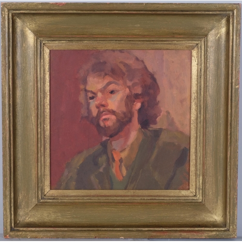 1089 - Portrait of a man, mid-20th century oil on board, unsigned, 28cm x 28cm, framed and glazed