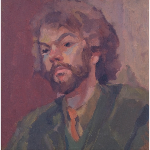 1089 - Portrait of a man, mid-20th century oil on board, unsigned, 28cm x 28cm, framed and glazed