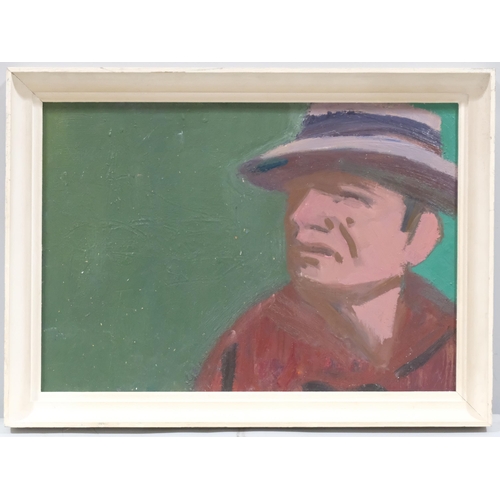 1098 - Portrait of a man, mid-20th century oil on board, unsigned, 42cm x 60cm, framed