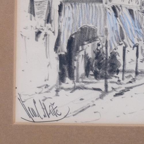 1108 - George Charles Haite, Hillingdon, charcoal/crayon, signed and dated 1900, 14cm x 22cm, framed