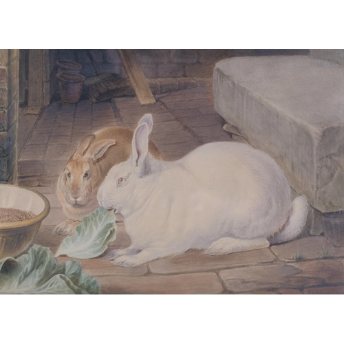 1111 - Edward Grinston, A Boy's Pets, watercolour, late 19th/early 20th century, unsigned with Exhibition l... 