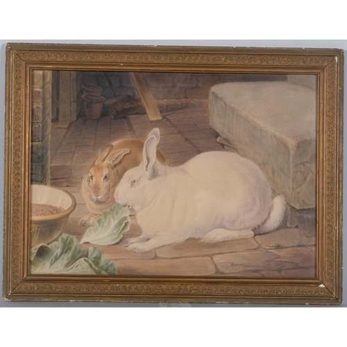 1111 - Edward Grinston, A Boy's Pets, watercolour, late 19th/early 20th century, unsigned with Exhibition l... 