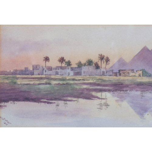 1128 - H L Pignon, 5 Egyptian scenes, watercolour, all signed and dated 1916, framed (5)