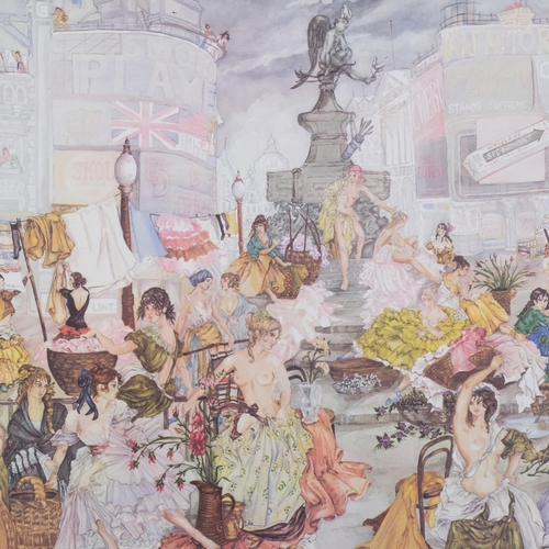 1138 - Cecilia Green, Russell Flint in Piccadilly Circus, limited edition print, artist's proof, signed in ... 