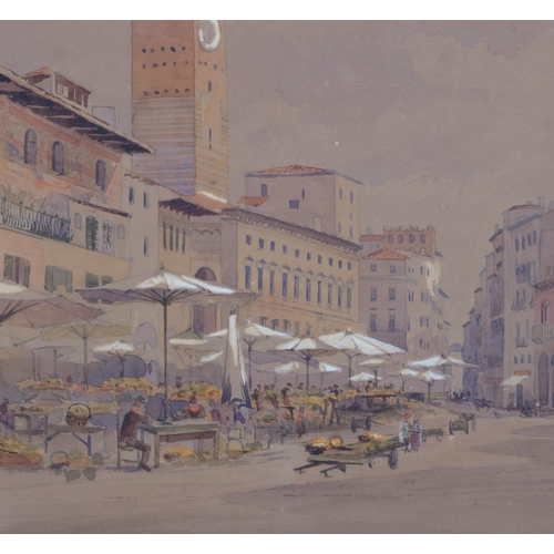 1140 - Lady Fanny Maxwell-Lyte (1853 - 1925), Verona street scene, 35cm x 25cm, framed