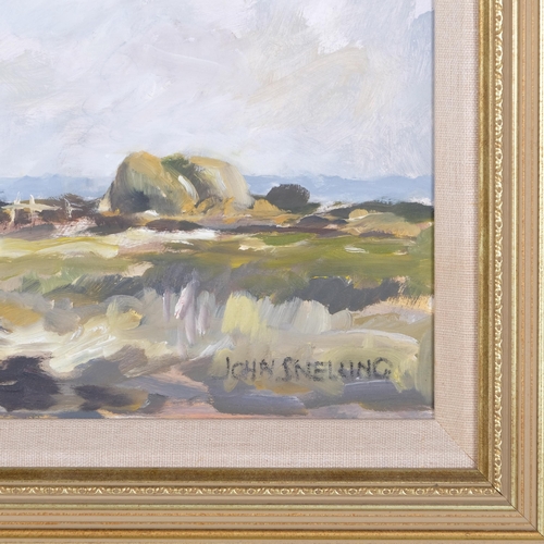 1141 - John Snelling, Norfolk landscape, oil on board, signed, 30cm x 46cm, framed