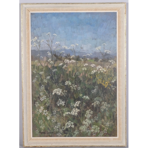 1150 - Michael Cadman, edge of the field, oil on board, signed and dated 1970, 65cm x 45cm, framed