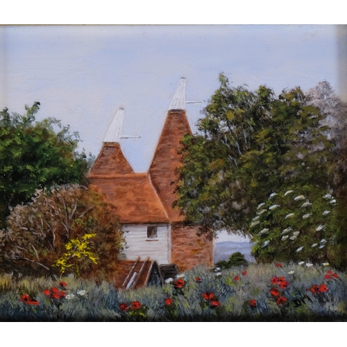 1159 - Doreen Medhurst RMS SBA SWA, 9 miniature scenes, oils on board, framed, overall frame dimensions 16.... 