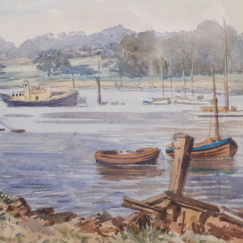 1162 - Edward Wesson (1910-1983), watercolour on paper, On the Hamble (1957), signed, titled and dedicated ... 