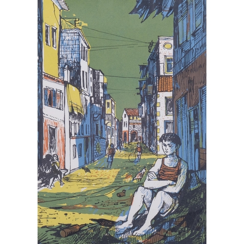 1167 - John Minton (1917-1957), lithograph in colours on wove paper, Corsican Boy, 21.5cm x 14.5cm, mounted... 