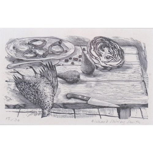 1172 - Richard Shirley-Smith (b.1935), limited edition wood engraving on paper, Kitchen Table, signed and n... 