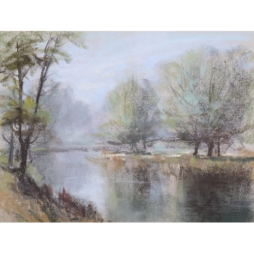 1187 - Aubrey Phillips (1920-2005), pastel on paper, Springtime on the Windrush (1984), signed lower left, ... 