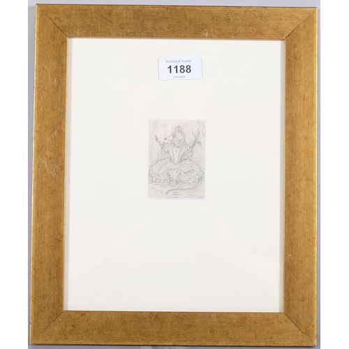 1188 - Margaret Ross, (act. 1930-50) pencil on paper, Mrs. Mouse, initialled lower right, 7cm x 5 m, mounte... 