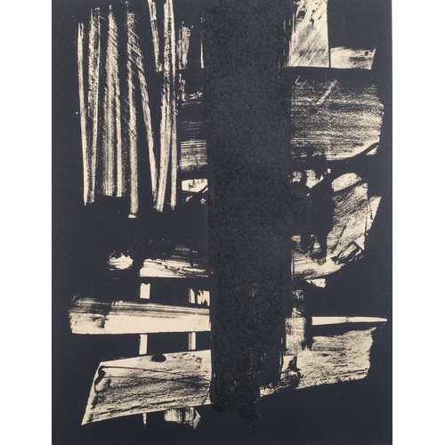 1194 - Pierre Soulages, abstract, lithograph no. 9, issued XX Siecle 1959, 30cm x 23cm, framed