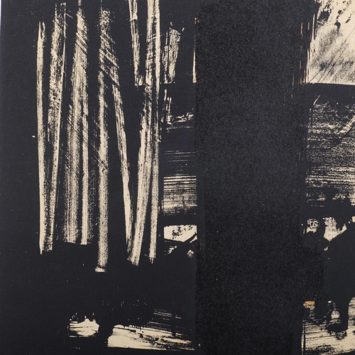 1194 - Pierre Soulages, abstract, lithograph no. 9, issued XX Siecle 1959, 30cm x 23cm, framed