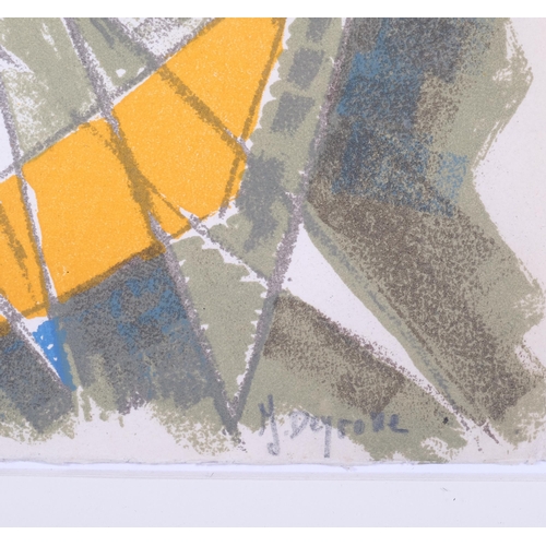 1196 - Jean Deyrolle, abstract, lithograph, 1962, Galerie De France, sheet 33cm x 24cm, framed