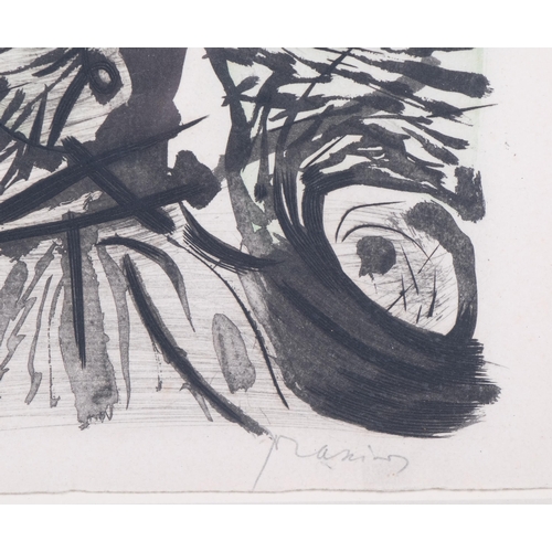 1199 - Mario Prassimos, abstract, etching, Gallery De France, 1953, signed in pencil, no. 36/200, sheet 25c... 