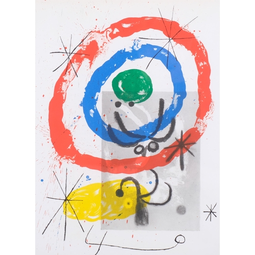 1200 - Joan Miro, abstract, original lithograph for Derriere Le Miroir, 1965, 37cm x 27cm, framed