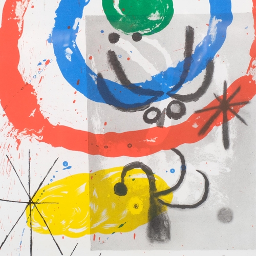 1200 - Joan Miro, abstract, original lithograph for Derriere Le Miroir, 1965, 37cm x 27cm, framed