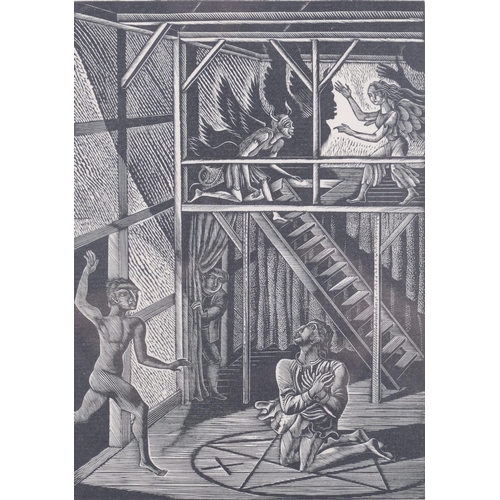 1201 - Eric Ravilious, Dr Faustus, wood engraving, published 1929, 17.5cm x 12.5cm, framed