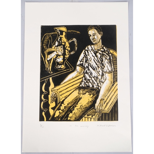 1210 - Michael Kirkman, in the evening, linocut print, circa 2018, signed in pencil, no. 6/20, sheet 59cm x... 