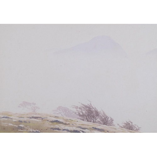 1246 - William Heaton Cooper (1903 - 1995), misty mountains, watercolour, signed, 37cm x 55cm, framed