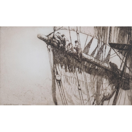 1258 - Arthur Briscoe (1920 - 1997), bending the foresale, etching, signed in ink, no. 53/75, plate 17cm x ... 