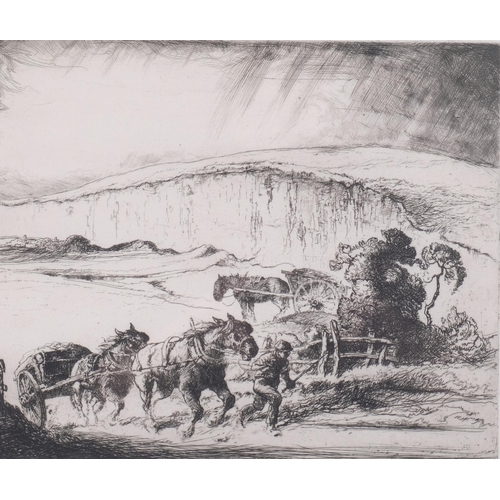 1260 - Ernest Herbert Whydale (1886 - 1952), the road from the pit, etching, signed in pencil, plate 24cm x... 