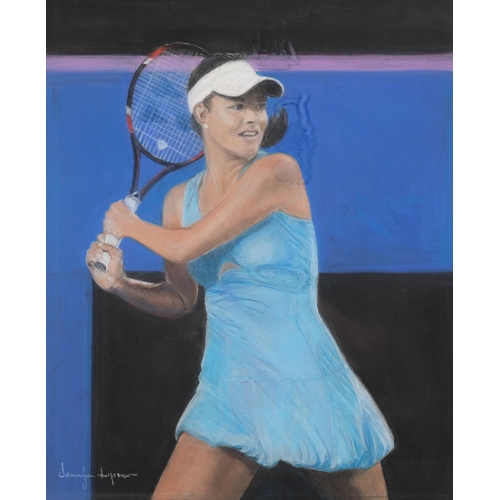 1269 - Jennifer Lipman (1935 - 2022), Anna Ivanovic, coloured pastels, signed, 48cm x 38cm, framed