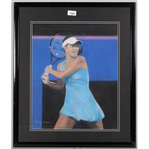 1269 - Jennifer Lipman (1935 - 2022), Anna Ivanovic, coloured pastels, signed, 48cm x 38cm, framed