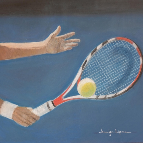 1272 - Jennifer Lipman (1935 - 2022), Amelie Mauresmo, coloured pastels, signed, 45cm x 67cm, framed