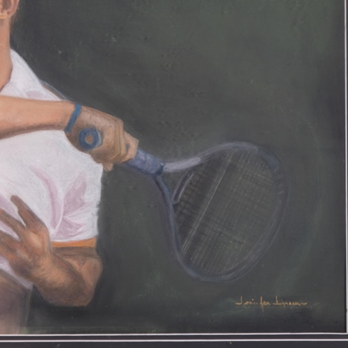 1273 - Jennifer Lipman (1935 - 2022), Andy Roddick, coloured pastels, signed, 46cm x 64cm, framed