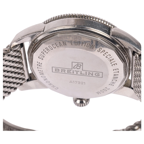 2001 - BREITLING - a stainless steel Superocean Heritage 42 automatic calendar bracelet watch, ref. A17321,... 