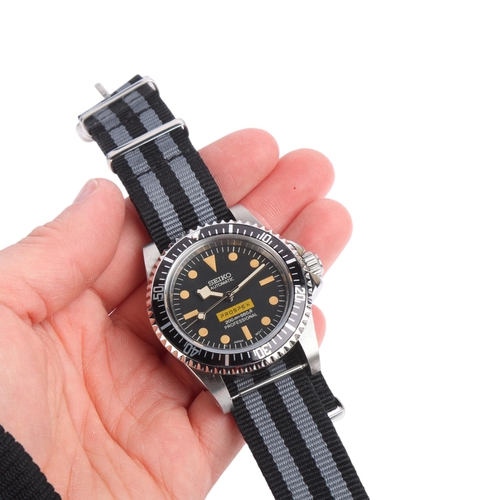 2012 - SEIKO - a stainless steel Prospex Professional 200M automatic wristwatch, black dial with dot and ba... 