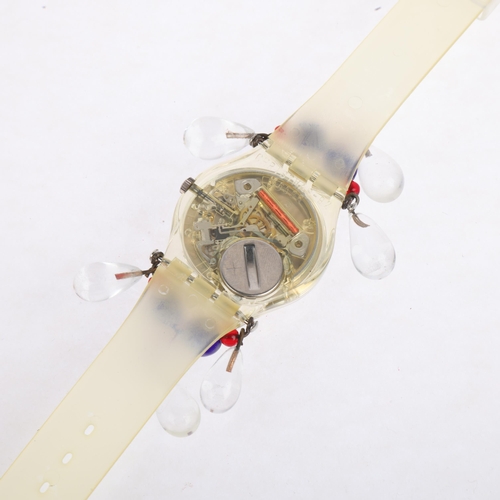 2024 - SWATCH - a translucent plastic Chandelier quarts wristwatch, ref. GZ125, circa 1992, silvered dial w... 