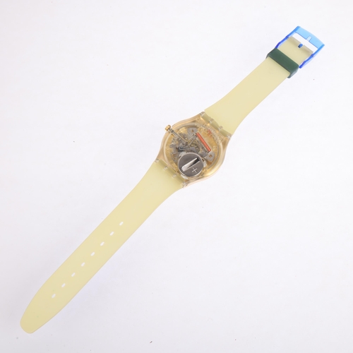 2027 - SWATCH - a gold plated plastic Hocus Pocus quartz wristwatch, ref. GZ122, circa Christmas 1991, gild... 